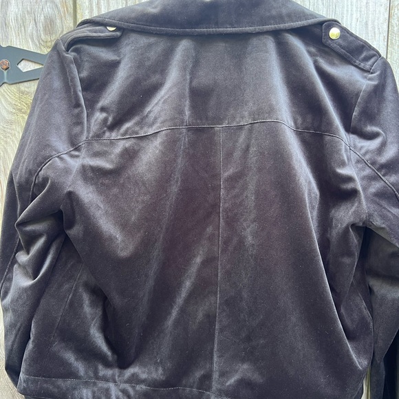 LC LAUREN CONRAD Velvet Moto Jacket Black Women’s Medium NWT NEW - Picture 12 of 12